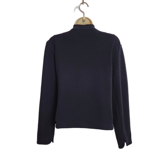 Coldwater Creek Knit Blazer Jacket Navy Blue Petite Large - Picture 4 of 9